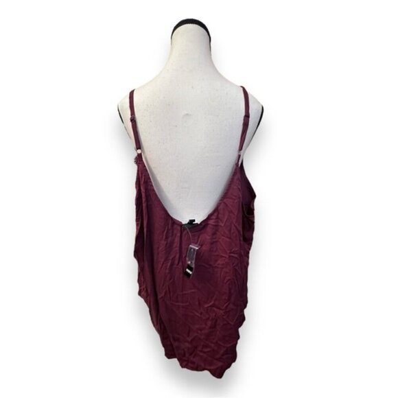 🆕 NWT torrid 4 Red Brown Ava Stretch Challis Lace Trim Cami 26 28 4XL XXXXL - Picture 5 of 12